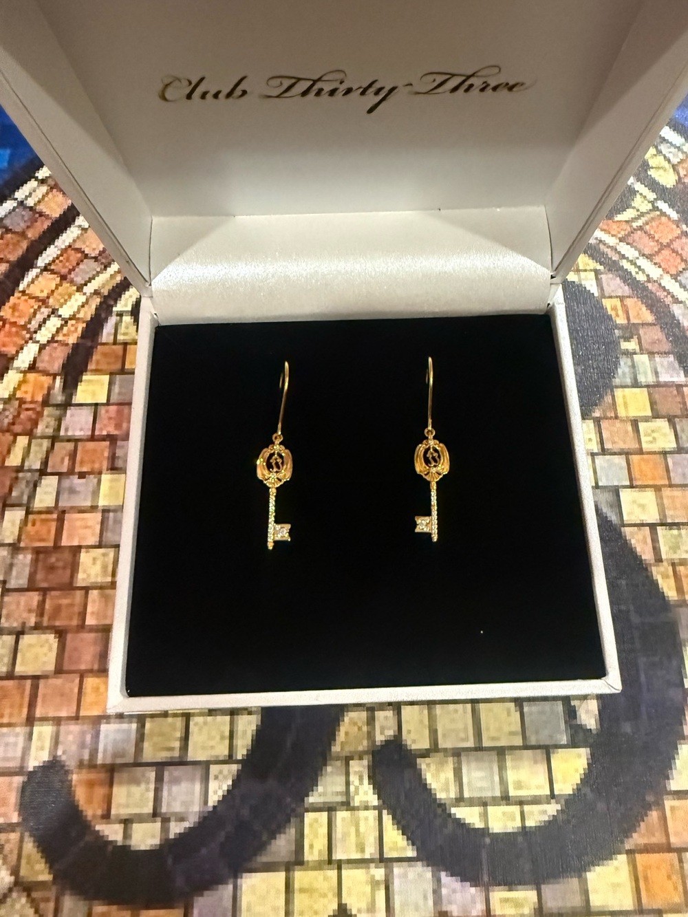 NWT Disney Club 33 Key Earrings